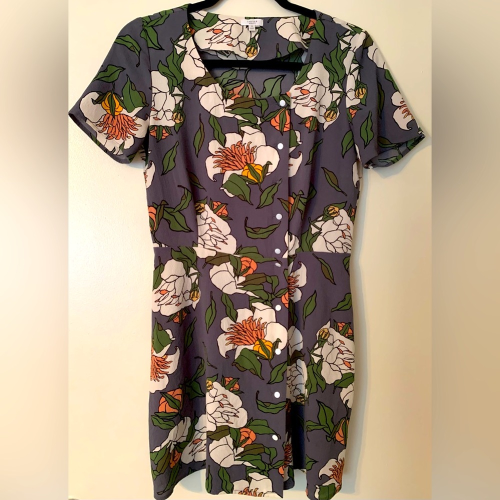 TAVIC Women’s grey floral dress S